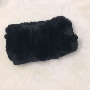 New Rex Rabbit Black Headband/Neckwarmer